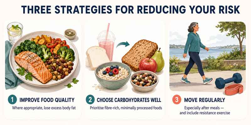 Three strategies to reduce your risk of insulin resistance and prediabetes becoming type 2 diabetes